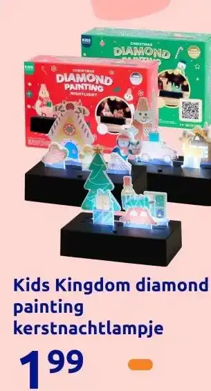 Action Kids Kingdom diamond painting kerstnachtlampje aanbieding