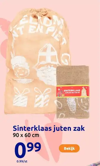Action Sinterklaas juten zak aanbieding