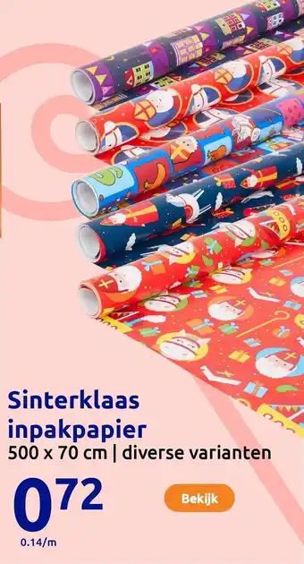 Action Sinterklaas inpakpapier aanbieding