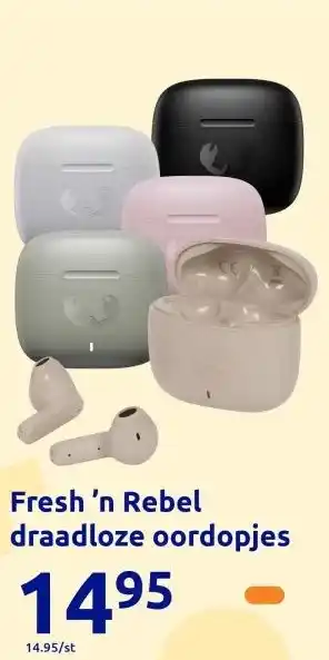 Action Fresh 'n Rebel draadloze oordopjes aanbieding
