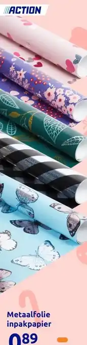 Action Metaalfolie inpakpapier aanbieding