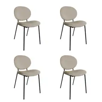 NADUVI Set van 4 eetkamerstoelen Ella velvet aanbieding