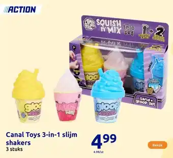 Action Canal Toys 3-in-1 slijm shakers aanbieding