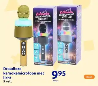 Action Draadloze karaokemicrofoon met licht aanbieding