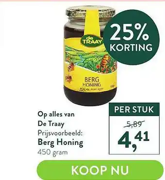 Holland & Barrett Op Alles Van De Traay Berg Honing aanbieding