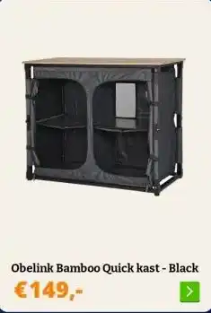 Obelink Obelink Bamboo Quick kast - Black aanbieding