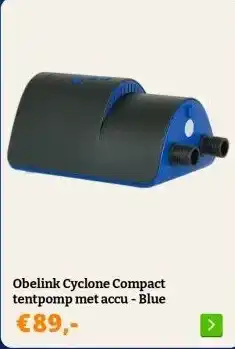 Obelink Obelink Cyclone Compact tentpomp met accu - Blue aanbieding