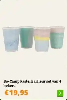 Obelink Bo-Camp Pastel Barfleur set van 4 bekers aanbieding