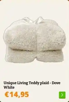 Obelink Unique Living Teddy plaid - Dove White aanbieding
