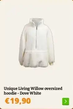Obelink Unique Living Willow oversized hoodie - Dove White aanbieding