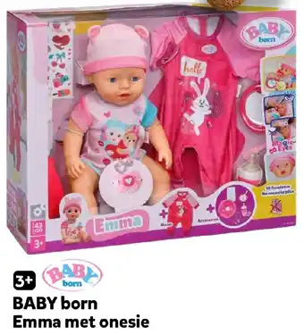 Intertoys BABY born Emma met onesie aanbieding