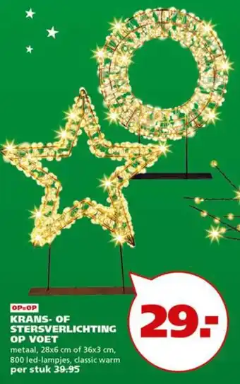 Ranzijn Krans of stersverlichting op voet aanbieding