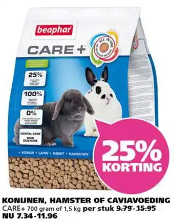 Ranzijn Konijnen, hamster of caviavoeding CARE+ aanbieding