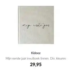 Babypark Kidooz Mijn eerste jaar invulboek linnen. aanbieding