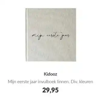 Babypark Kidooz Mijn eerste jaar invulboek linnen. aanbieding