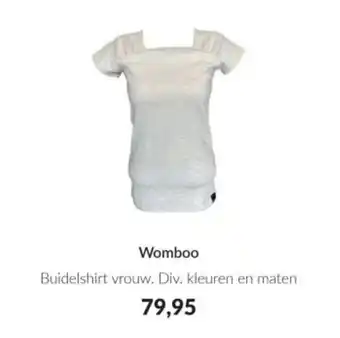 Babypark Womboo Buidelshirt vrouw. aanbieding