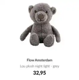 Babypark Flow Amsterdam Lou plush night light grey aanbieding