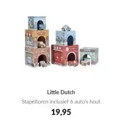 Babypark Little Dutch Stapeltoren inclusief 6 auto's hout aanbieding