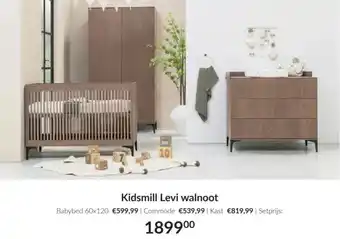 Babypark Kidsmill Levi walnoot aanbieding