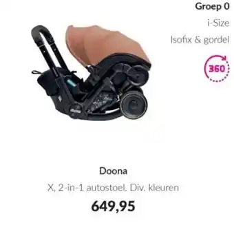 Babypark Doona X, 2-in-1 autostoel. aanbieding