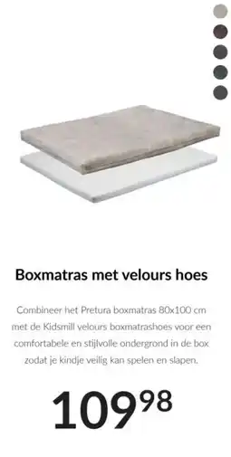 Babypark Boxmatras met velours hoes aanbieding