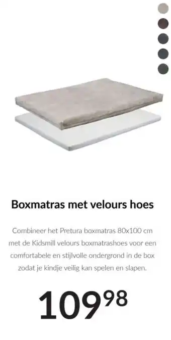 Boxmatras met velours hoes