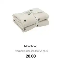 Babypark Moonboon Hydrofiele doeken leaf 2-pack aanbieding