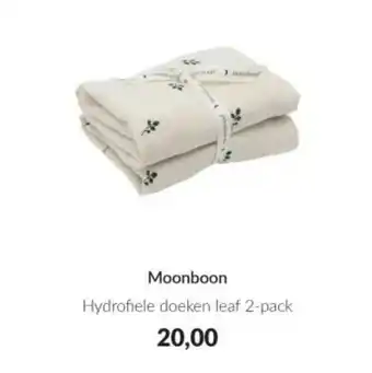 Babypark Moonboon Hydrofiele doeken leaf 2-pack aanbieding