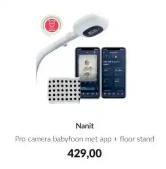 Babypark Nanit Pro camera babyfoon met app + floor stand aanbieding
