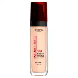 Kruidvat L'Oréal Paris Infaillible 20 Ivory SPF25 32H Fresh Wear Foundation aanbieding
