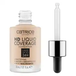 Kruidvat Catrice HD 010 Light Beige Liquid Coverage Foundation aanbieding