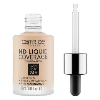 Kruidvat Catrice HD 010 Light Beige Liquid Coverage Foundation aanbieding