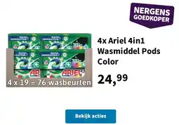 Plein.nl 4x Ariel 4 in 1 Wasmiddel Pods Color aanbieding