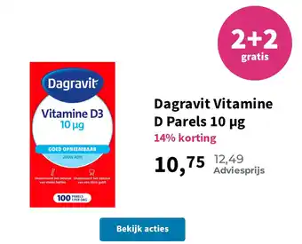 Plein.nl Dagravit Vitamine D Parels 10 µg aanbieding