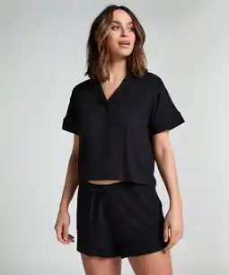Hunkemoller Hunkemöller Short Jersey Rib Essential Zwart aanbieding