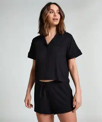 Hunkemoller Hunkemöller Short Jersey Rib Essential Zwart aanbieding