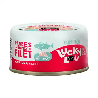 Zooplus 12x 70g Lucky Lou Extra Voer in Gelei Tonijnfilet nat kattenvoer aanbieding