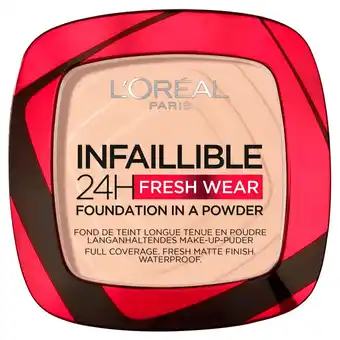 Kruidvat L'Oréal Paris Infaillible 24H Fresh Wear 20 Ivory Foundation in a Powder aanbieding