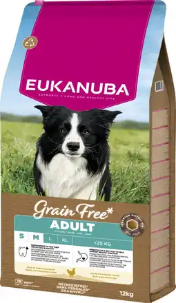 Pets Place Eukanuba Grain Free Adult Small & Medium Breed - Hondenvoer - Kip 12 kg aanbieding