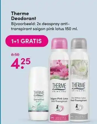 DA Therme Deodorant 1+1 Gratis aanbieding