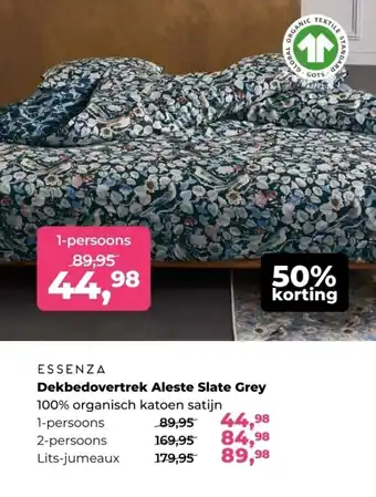 Linolux Essenza Dekbedovertrek Aleste Slate Grey aanbieding