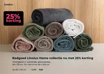 Linolux Badgoed Linolux Home collectie nu met aanbieding