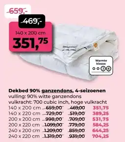 Linolux Dekbed 90% ganzendons, 4-seizoenen aanbieding
