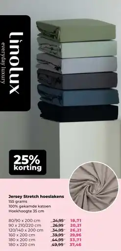 Linolux Jersey Stretch hoeslakens aanbieding