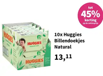 Plein.nl 10x Huggies Billendoekjes Natural aanbieding