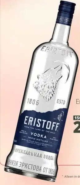 Mitra Eristoff Vodka aanbieding