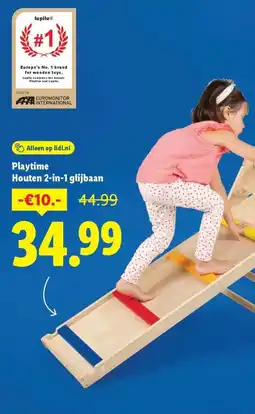 Lidl Playtime Houten 2 in 1 glijbaan aanbieding