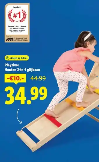 Lidl Playtime Houten 2 in 1 glijbaan aanbieding