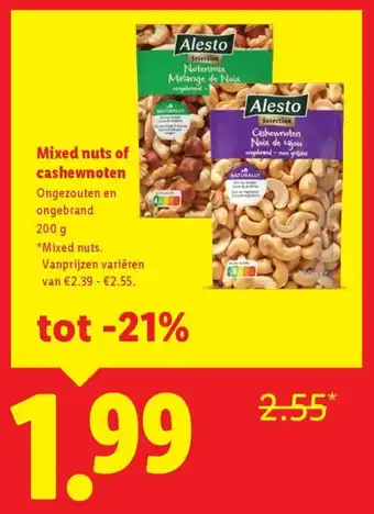 Mixed nuts of cashewnoten