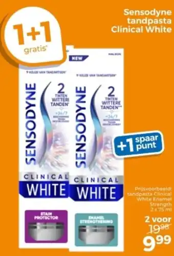 Trekpleister Sensodyne tandpasta Clinical White aanbieding